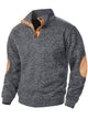 Alohadaddy® Men's Stand Collar Sweatshirt Jacket Men's Knitted Joint Stitching Casual Jacquard POLO Sweatshirt