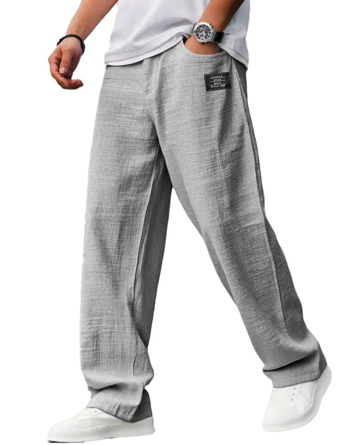Alohadaddy® Vintage Casual Embroidered Logo Drawstring Loose Elastic Waist Pocket Trousers Big &amp; Tall