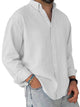 Alohadaddy® Casual Solid Color All-Match Washed Cotton Button-Down Long Sleeve Shirt Big & Tall