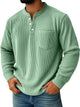 Alohadaddy® Half Zipper Men's Spring and Autumn 3D Digital Solid Color Printed Three-Button Imitation Cotton Long Sleeve Top
