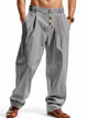 Alohadaddy® casual solid color men's breathable cotton and linen loose casual sports trousers Big & Tall