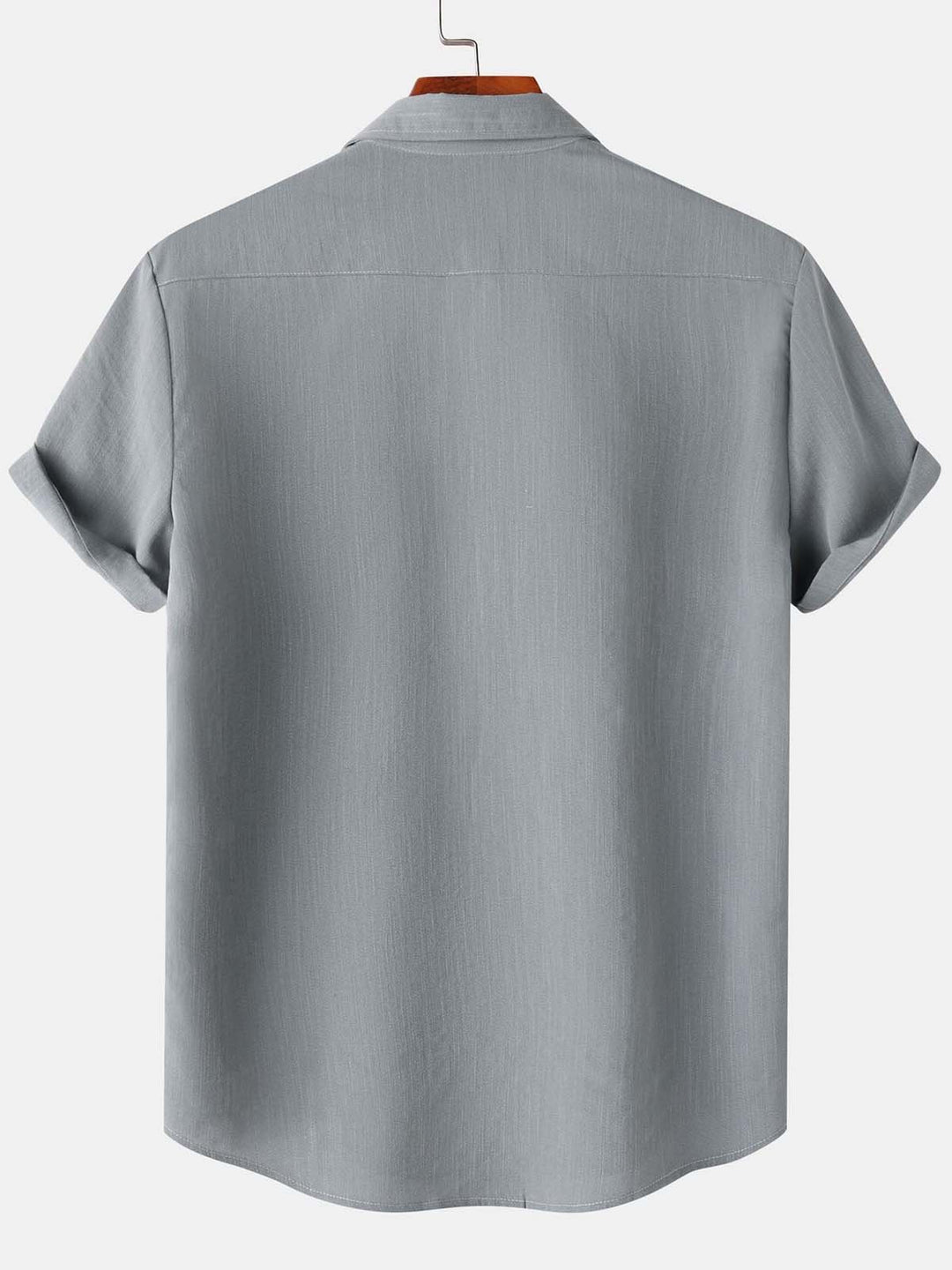 Alohadaddy® Casual Summer Lapel Solid Color Short Sleeve Button-Down Men&
