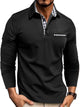 Alohadaddy® 2025 Men's Casual Fashion Shirt Popular Lapel Long Sleeve Colorblock Polo