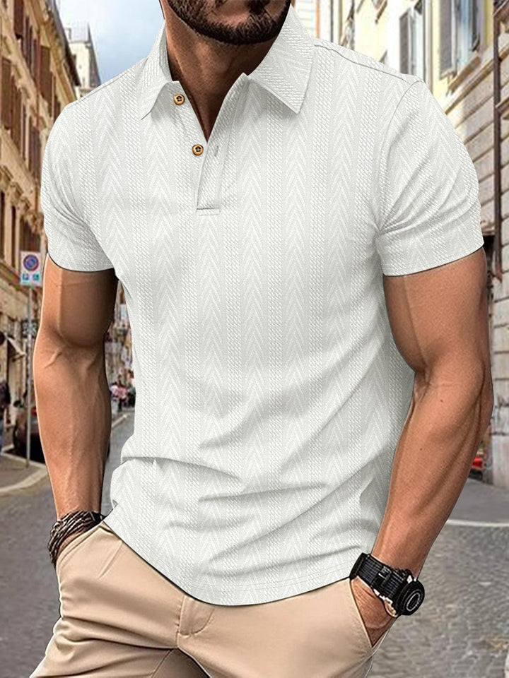 Alohadaddy® Solid Color Casual Henley Neck Short Sleeve Top Button-Down Polo Shirt