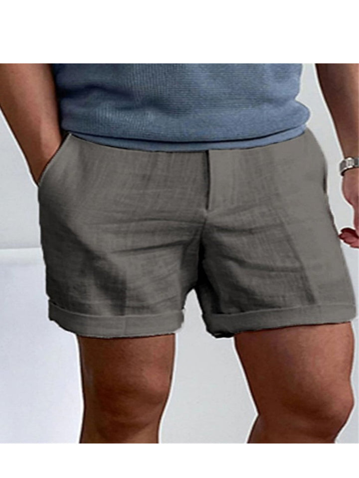 Alohadaddy® Casual Basics Linen Solid Color Slant Pockets Moisture-wicking and Breathable Daily Shorts