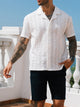Alohadaddy® Cutout Cuban Collar Loose Comfort Short Sleeve Large Size Hawaiian Shirt