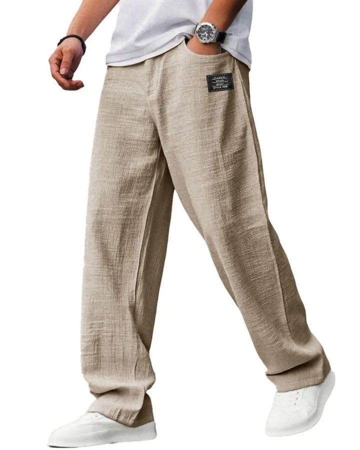 Alohadaddy® Vintage Casual Embroidered Logo Drawstring Loose Elastic Waist Pocket Trousers Big &amp; Tall