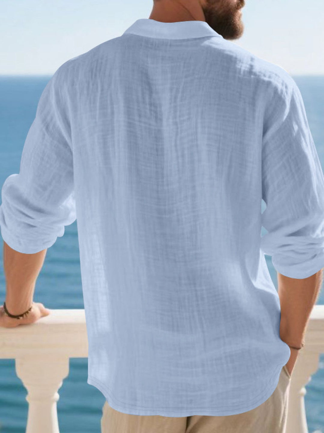 Alohadaddy® Linen Shirt Lapel Button American Men&