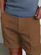 Alohadaddy® Casual Basics Linen Solid Color Slant Pockets Moisture-wicking and Breathable Daily Shorts