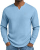Alohadaddy® Casual Bottoming Shirt Slim Fit Men's Long Sleeve V-Neck Casual Top T-Shirt Big & Tall