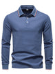 Alohadaddy® Business Men's Long Sleeve T-shirt Lapel Solid Color Men's Tops All-match Polo Shirt