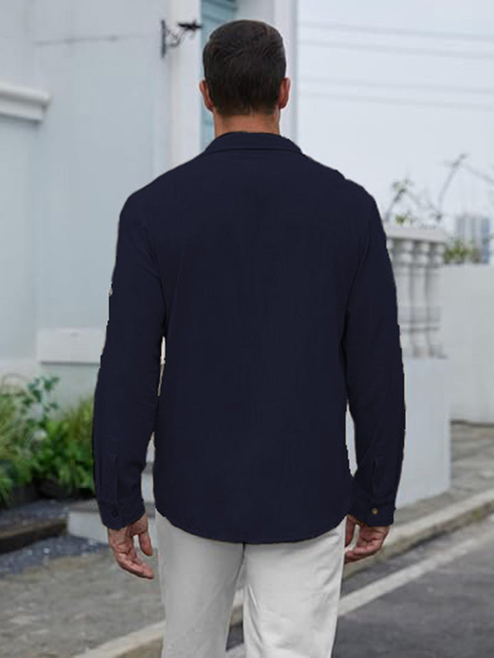 Alohadaddy® Casual Solid Color Versatile Trendy Chest Pocket Men&
