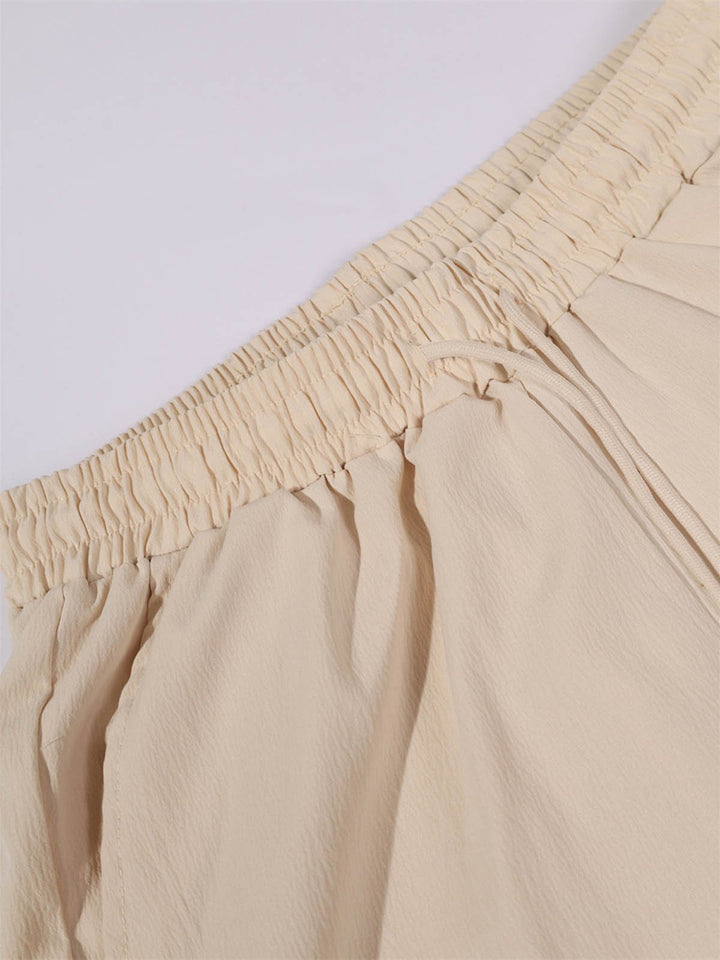 Alohadaddy® Shorts High Street Pleated Lounge Pants Straight Leg Plain Comfort Breathable Shorts