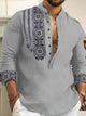 Alohadaddy® Retro Spring and Autumn Fashion Trend Youth Casual Long Sleeve Print Shirt Big & Tall