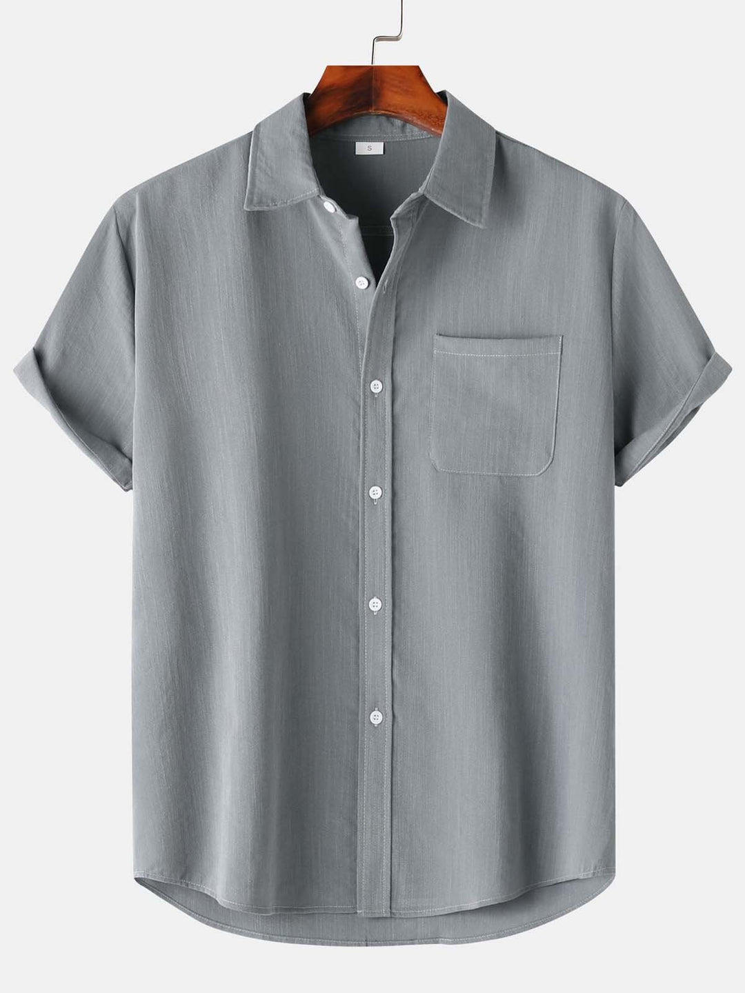 Alohadaddy® Casual Summer Lapel Solid Color Short Sleeve Button-Down Men&