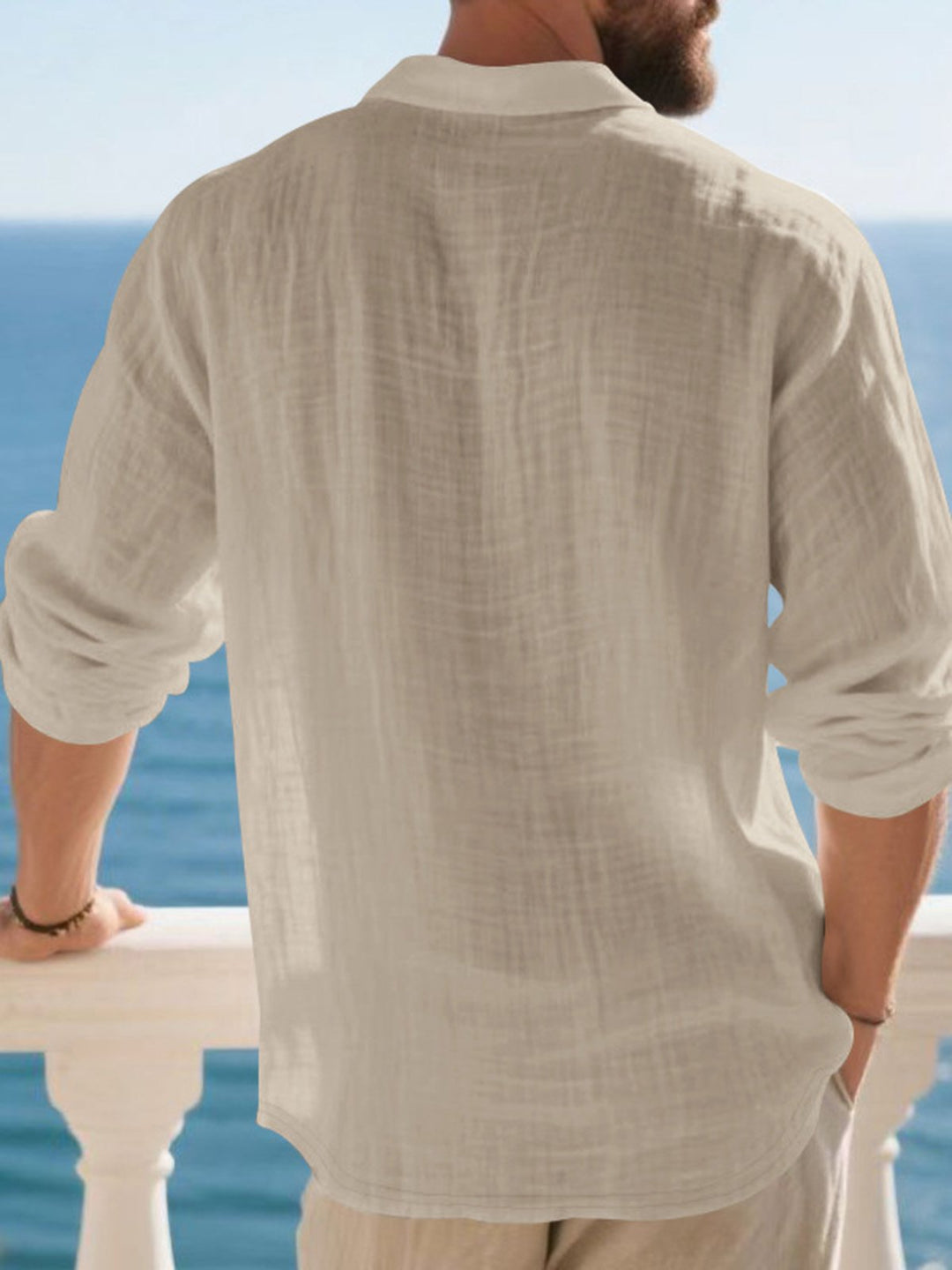 Alohadaddy® Linen Shirt Lapel Button American Men&