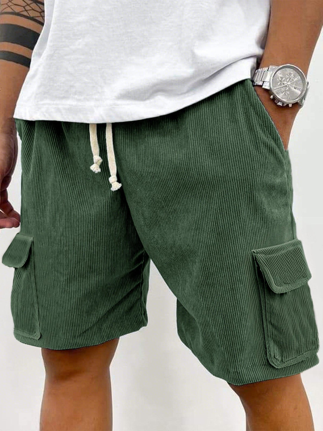 Alohadaddy® Casual Basics Cargo Pockets Pitted Textured Fabric Men&