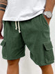 Alohadaddy® Casual Basics Cargo Pockets Pitted Textured Fabric Men's Shorts