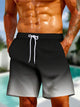 Alohadaddy® Fashion Loose Drawstring Beach Sports Shorts Black and White Gradient Big & Tall