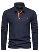 Alohadaddy® Spring and Autumn New Lapel Men's Cotton POLO Shirt Fashion Casual Men's Deer Embroidery Long Sleeve Polo