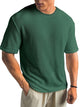 Alohadaddy® Casual Texture Basic All-match Large Size Long Hawaiian Men's Short Sleeve T-shirt