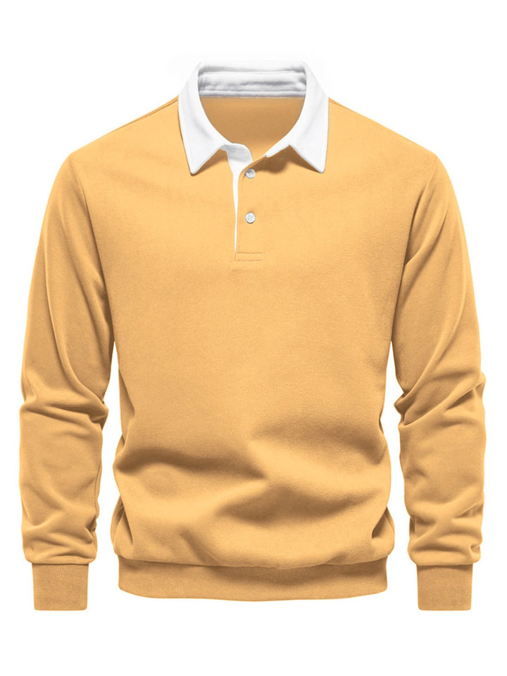 Alohadaddy® Autumn Long Sleeve Polo Collar Sweatshirt Trendy Men&