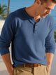 Alohadaddy® Casual American Autumn Men's Outdoor Casual Simple Loose Commuter Henry Shirt Long Sleeve Bottoming Shirt Men