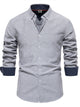 Alohadaddy® Business Slim Fit Shirt Men's Casual Versatile Fashion Solid Color Long Sleeve Shirt