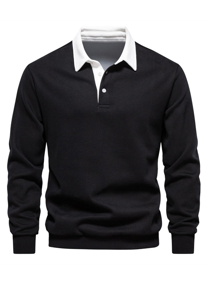 Alohadaddy® Autumn Long Sleeve Polo Collar Sweatshirt Trendy Men&