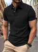 Alohadaddy® Solid Color Casual Henley Neck Short Sleeve Top Button-Down Polo Shirt