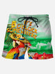 It’s 5 O'clock Somewhere Holiday Casual Men's Hawaiian Beach Short Sleeve  Pants Parrot Stretch Plus Size Shorts