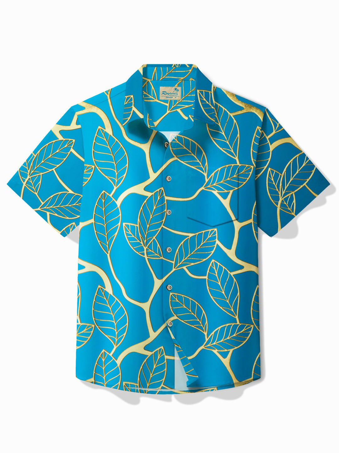 Alohadaddy Vintage Botanical Gold Leaf Print Men&