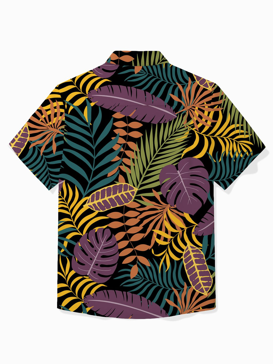 Camisa de manga corta con bolsillo abotonado y estampado de hojas de plantas hawaianas para hombre de Alohadaddy