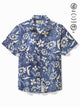 Alohadaddy Hawaii Botanical Floral Print Men's Button Pocket Short Sleeve Shirt