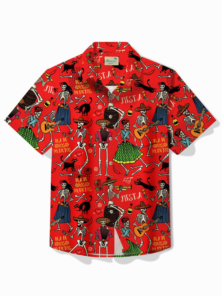 Alohadaddy Holiday Cinco de Mayo Skull Music Print Men&
