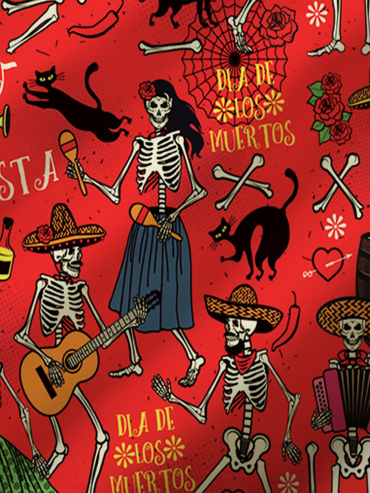 Alohadaddy Holiday Cinco de Mayo Skull Music Print Men&