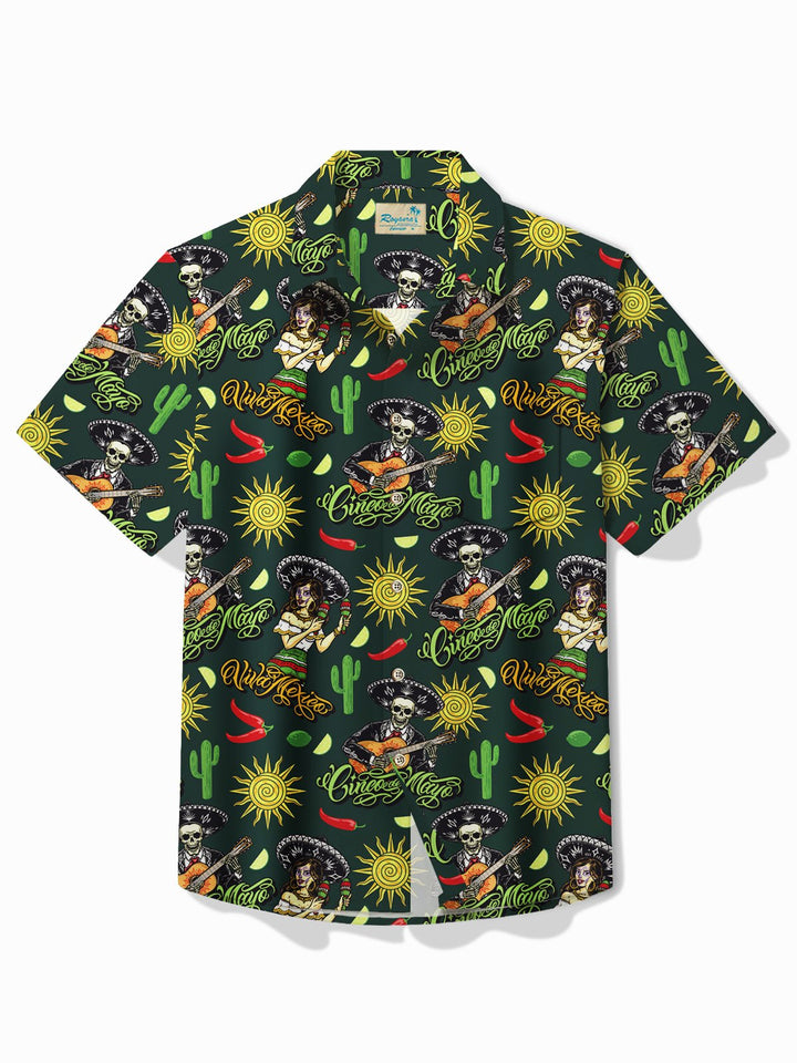 Alohadaddy Holiday Cinco de Mayo Skull Music Print Men&