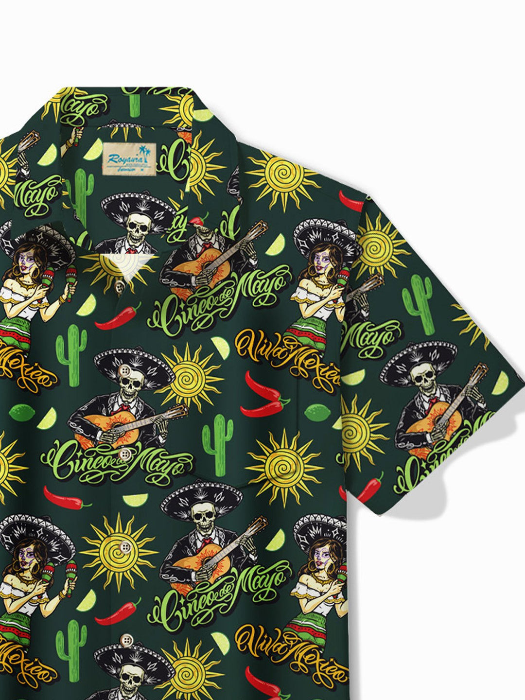Alohadaddy Holiday Cinco de Mayo Skull Music Print Men&