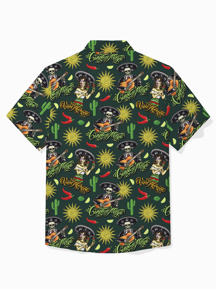 Alohadaddy Holiday Cinco de Mayo Skull Music Print Men&