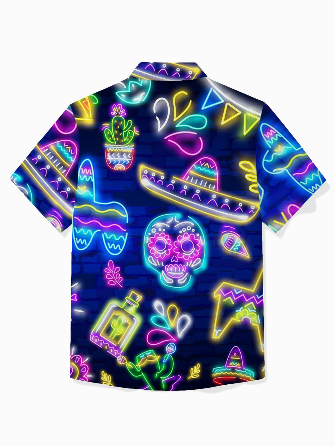 Camisa de manga corta con bolsillo abotonado para hombre con estampado de calaveras y música del Cinco de Mayo de Alohadaddy