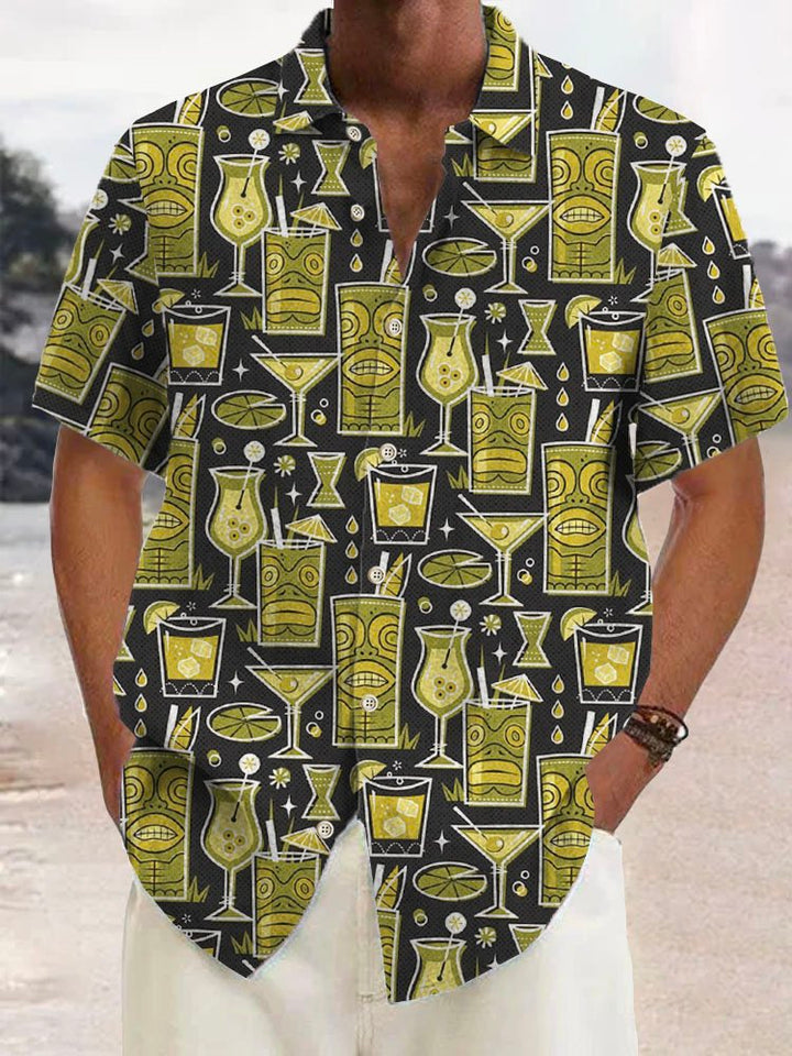Alohadaddy Hawaiian Tiki Tequila Print Men&