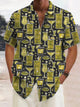 Alohadaddy Hawaiian Tiki Tequila Print Men's Button Pocket Short Sleeve Shirt