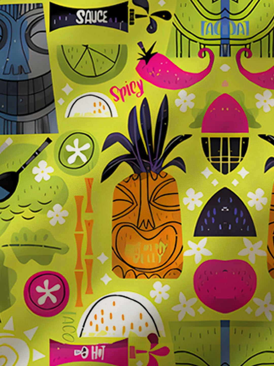 Alohadaddy Hawaii Tiki Fruit Drink Print Men&