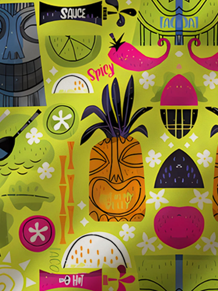 Alohadaddy Hawaii Tiki Fruit Drink Print Men&