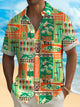 Alohadaddy Hawaiian Tiki Coconut Tree Print Men's Button Pocket Short Sleeve Shirt