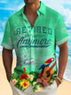 Alohadaddy Beach Holiday Men's Hawaiian Shirt Yacht Parrot Tropical Quick Drying Pocket Camp Shirt Big Tall