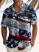 Camisa hawaiana para hombre del Día de la Independencia de Alohadaddy Camisa con bolsillo elástico de campamento We The People con bandera estadounidense Camisa grande y alta