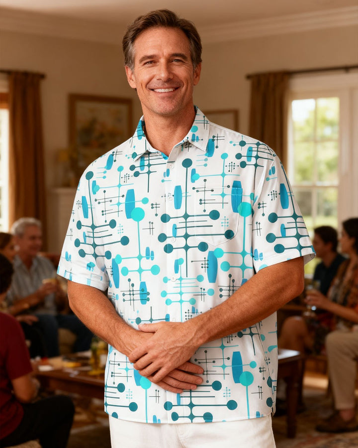 Alohadaddy Summer Geometric Pattern Polka Dot Lines Casual Vacation Shirt