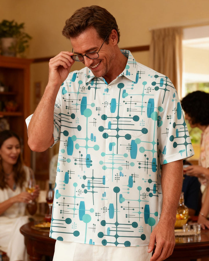 Alohadaddy Summer Geometric Pattern Polka Dot Lines Casual Vacation Shirt