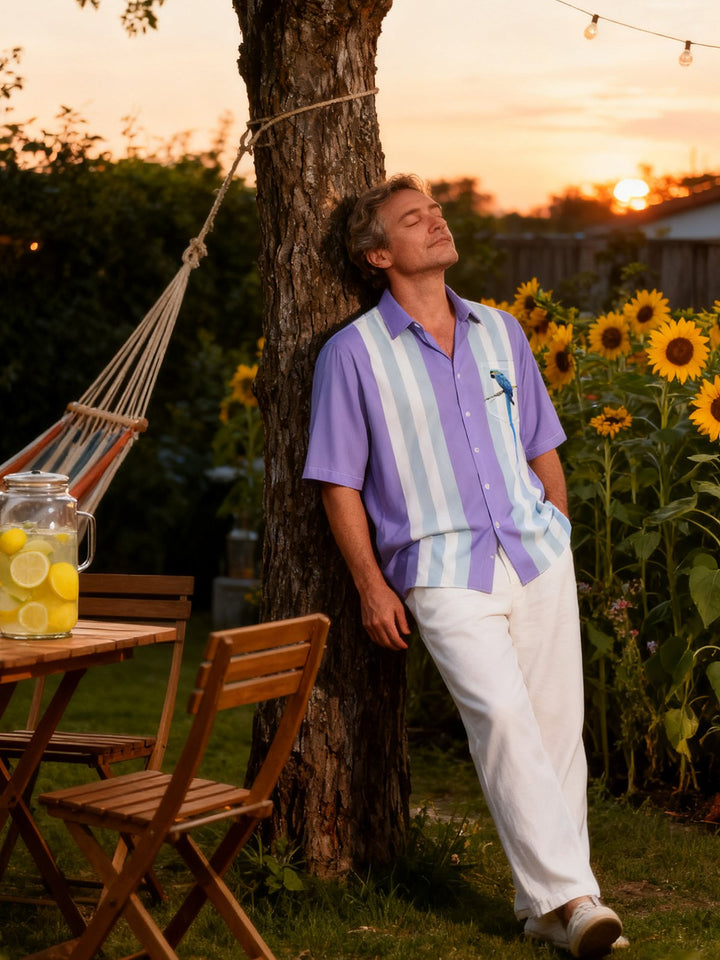 Alohadaddy® Hawaiian Parrot Print Men&